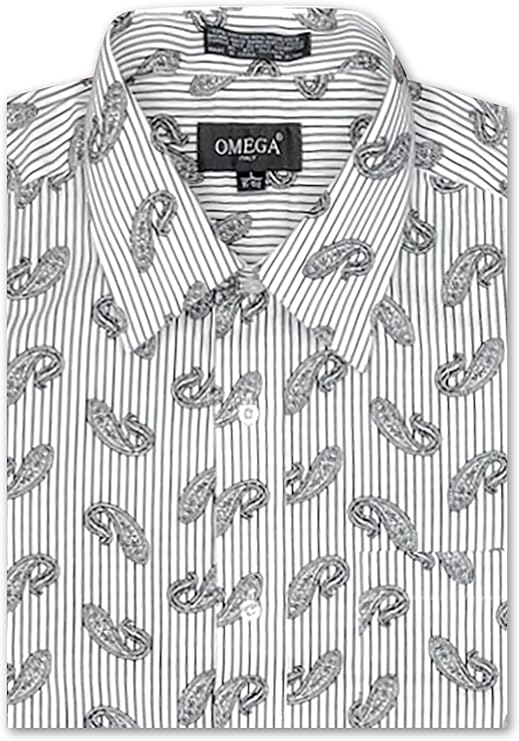 Men's Paisley Black Short Sleeve Solid Color Dress Shirts OmegaTux Men's Paisley Black Short Sleeve Solid Color Dress Shirts OmegaTux