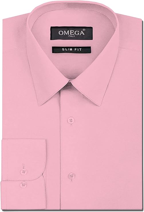 mens dusty rose dress shirt Rose Golden Solid Satin Men's Long Sleeve Dress Shirt, S