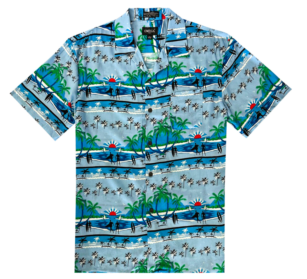 Omega Hawaiian 100% Rayon Super Soft Shirts #08