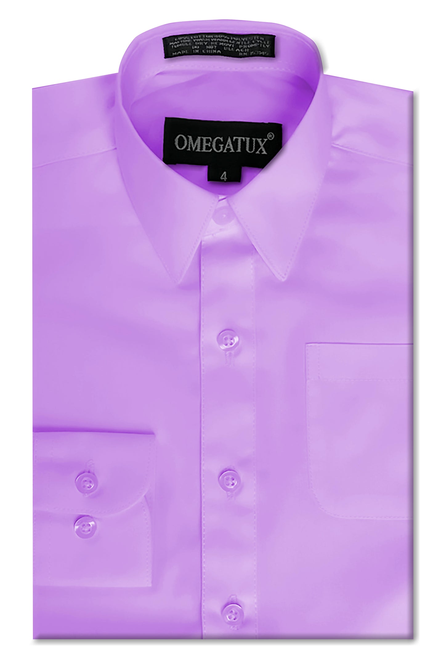 Boy's Lilac Long Sleeve Cotton Blend Dress Shirts