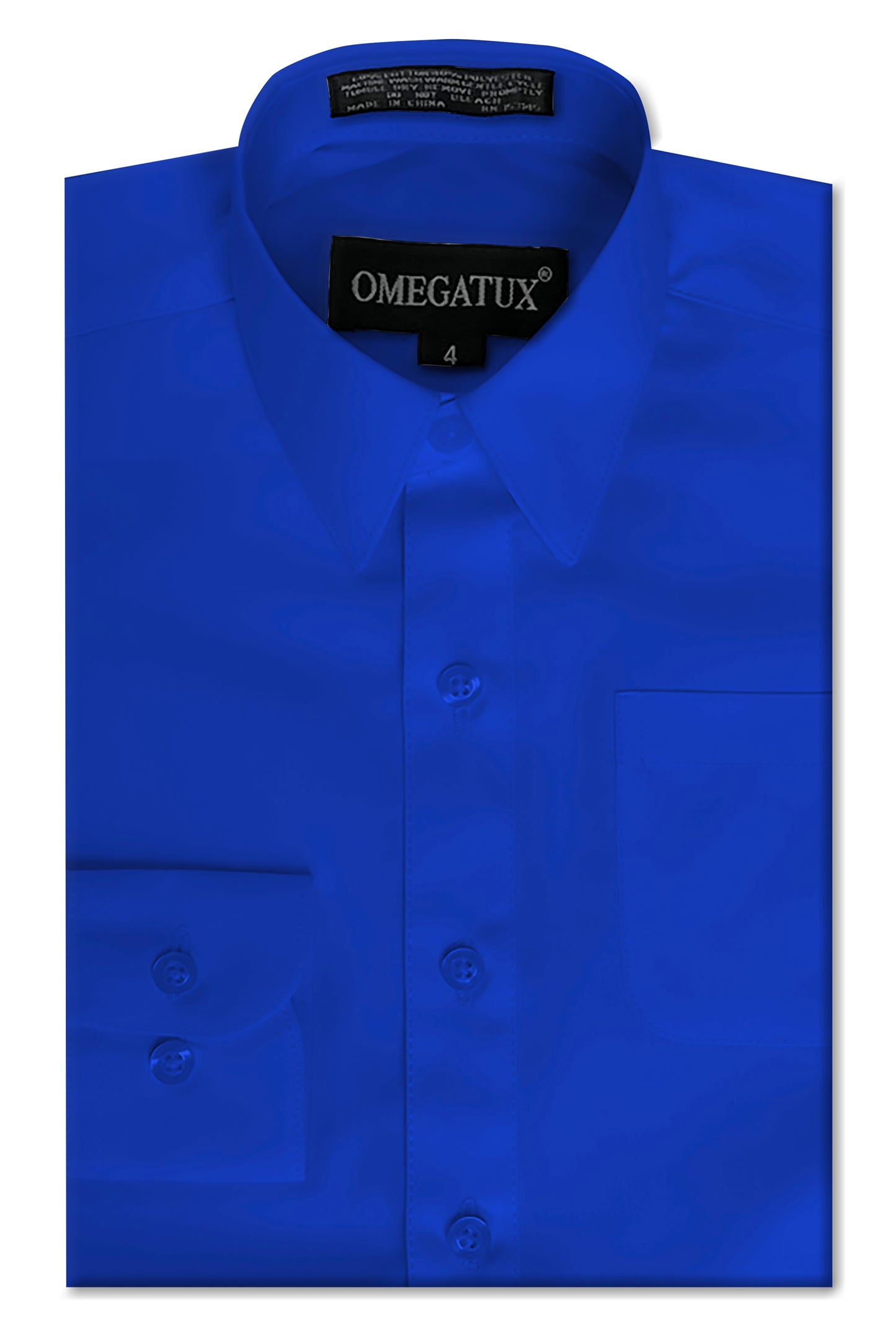 Boy's Royal Long Sleeve Cotton Blend Dress Shirts