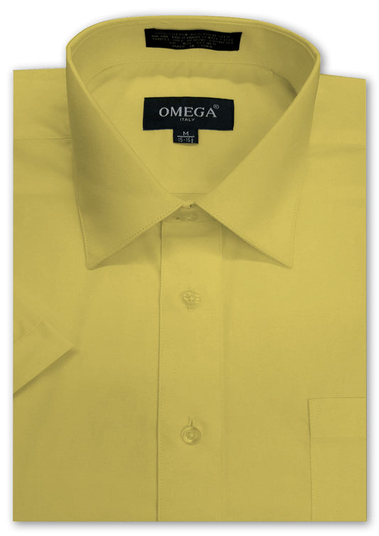 Men's Lemon Short Sleeve Solid Color Dress Shirts