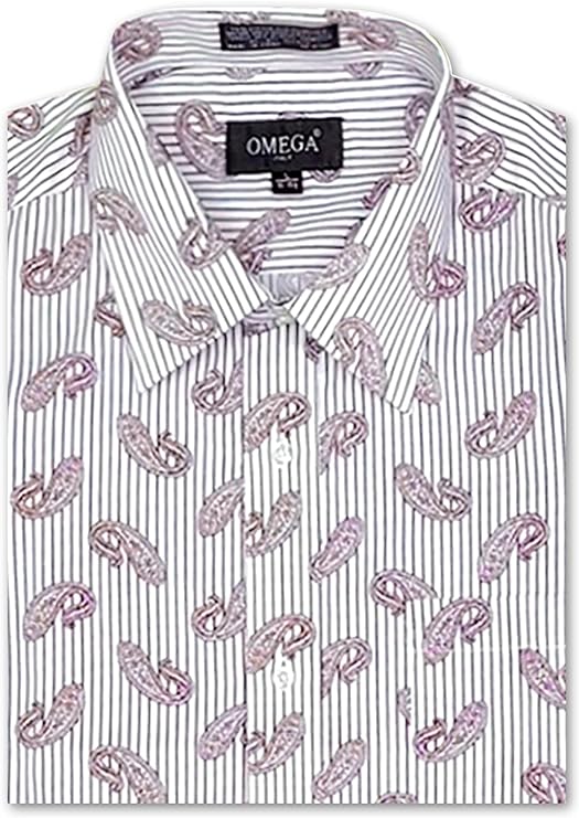 Men's Paisley Wine Short Sleeve Solid Color Dress Shirts