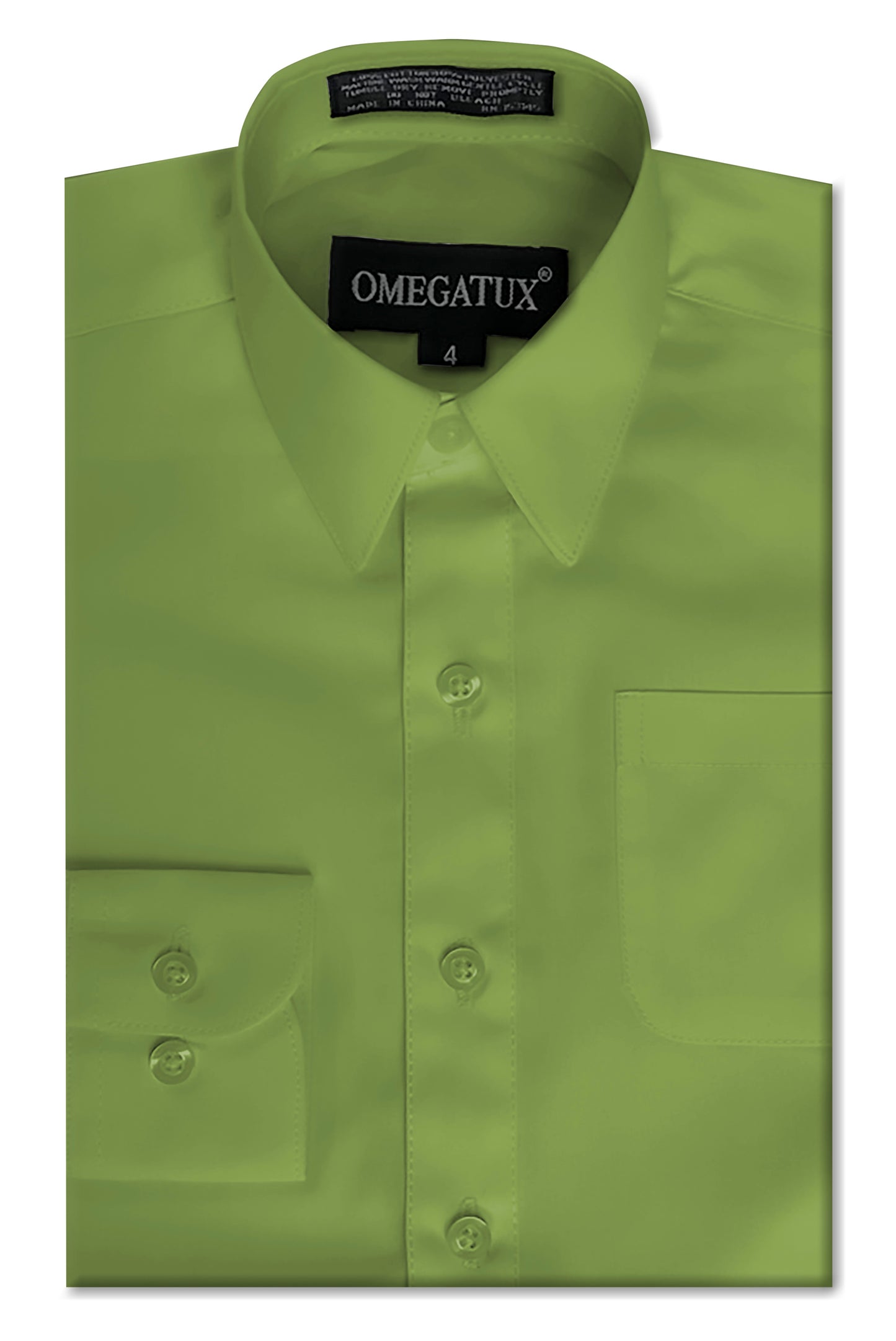 Boy's Apple Green Long Sleeve Cotton Blend Dress Shirts