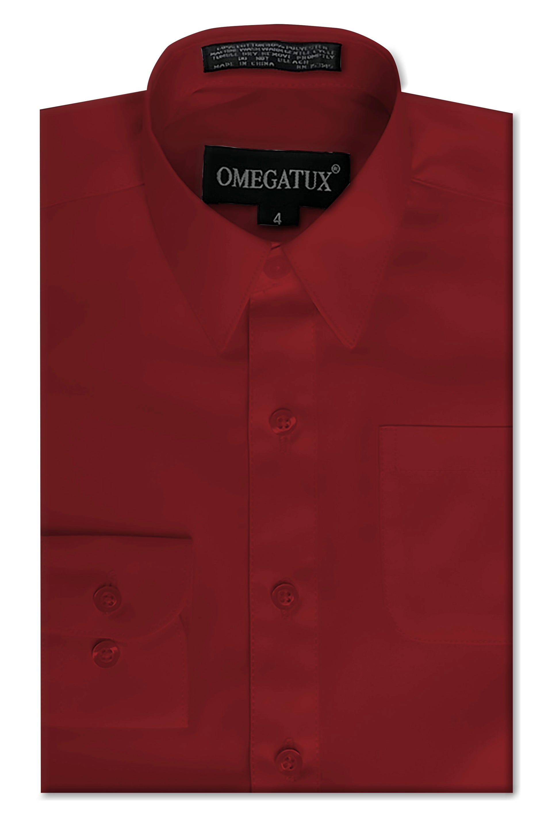 boys burgundy dress shirts Boy's Classic Fit Long Sleeve Casual Button Down Toddler Kids Dress Shirt - Burgundy - Cotton Blend