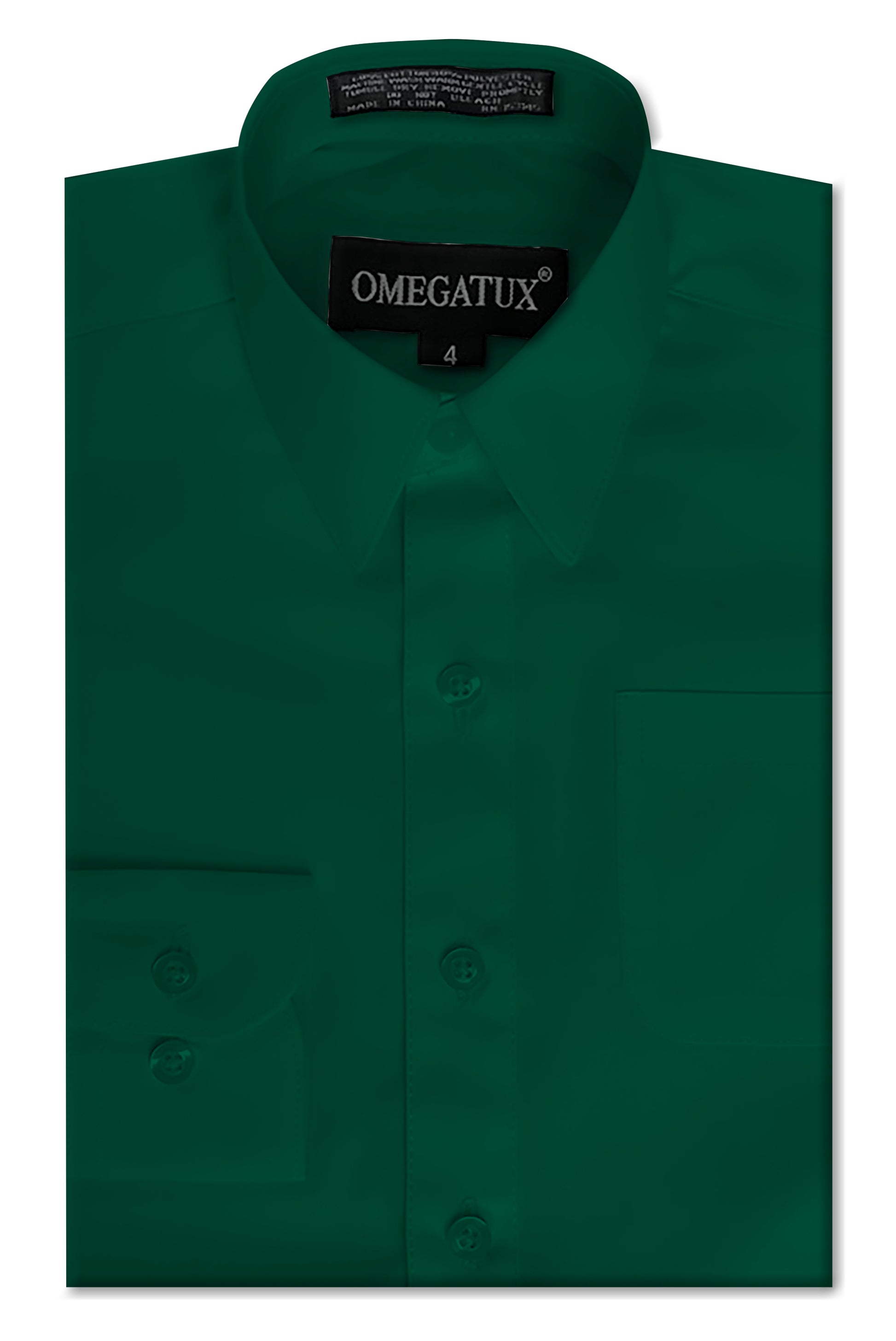 Boy's Emerald Green Long Sleeve Cotton Blend Dress Shirts OmegaTux Boy's Emerald Green Long Sleeve Cotton Blend Dress Shirts OmegaTux