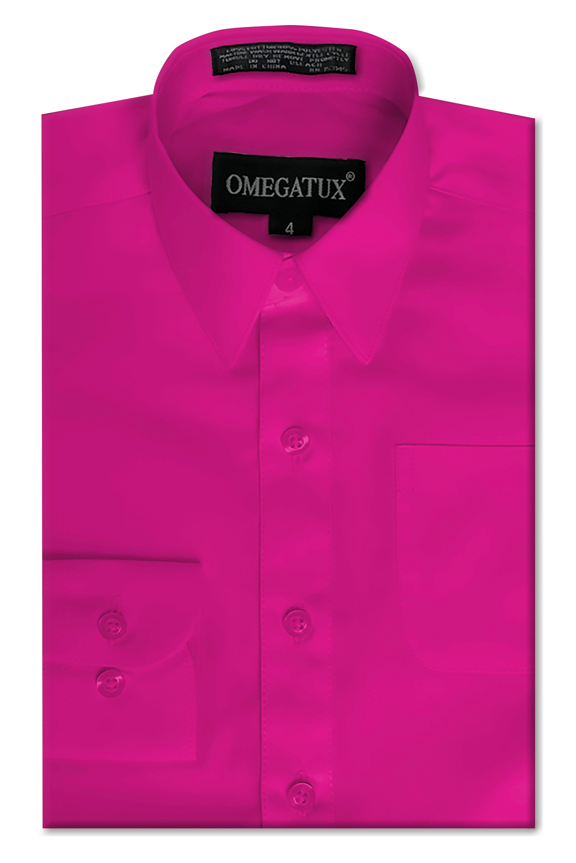 mens fuschia dress shirt Boy's Fuchsia Long Sleeve Cotton Blend Dress Shirts – OmegaTux