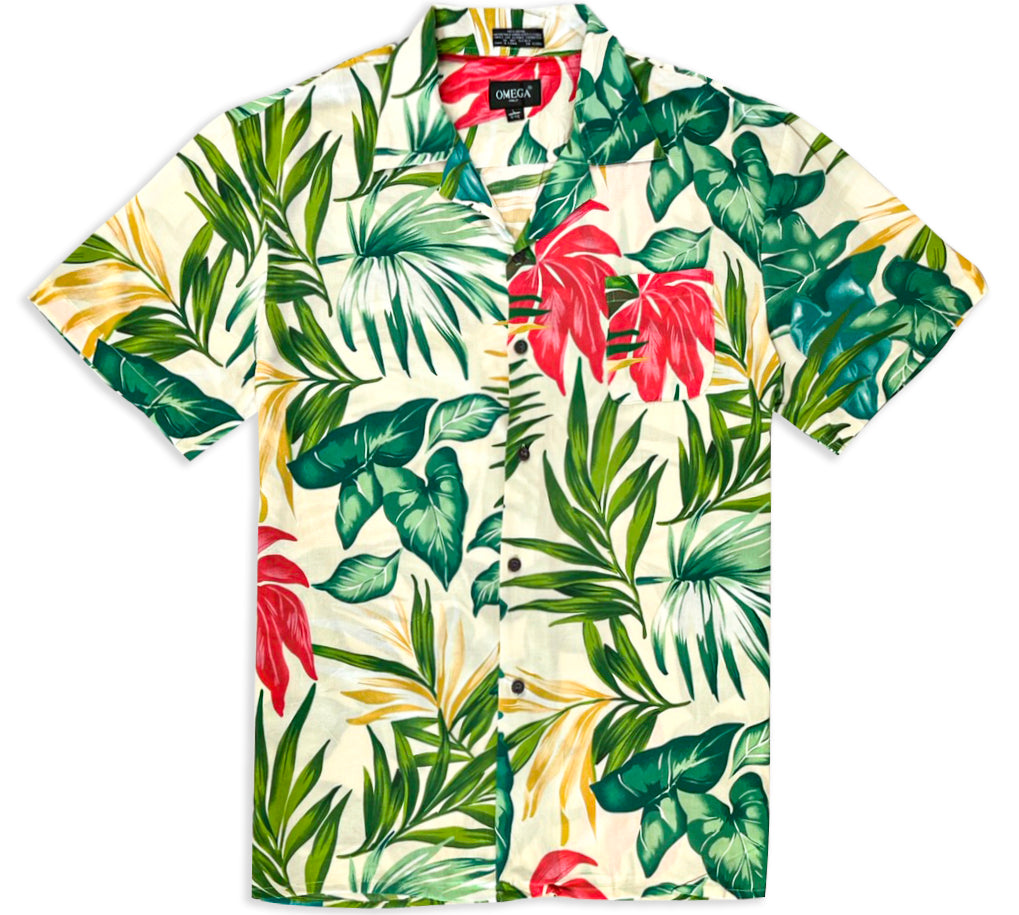 Omega Hawaiian 100% Rayon Super Soft Shirts #01