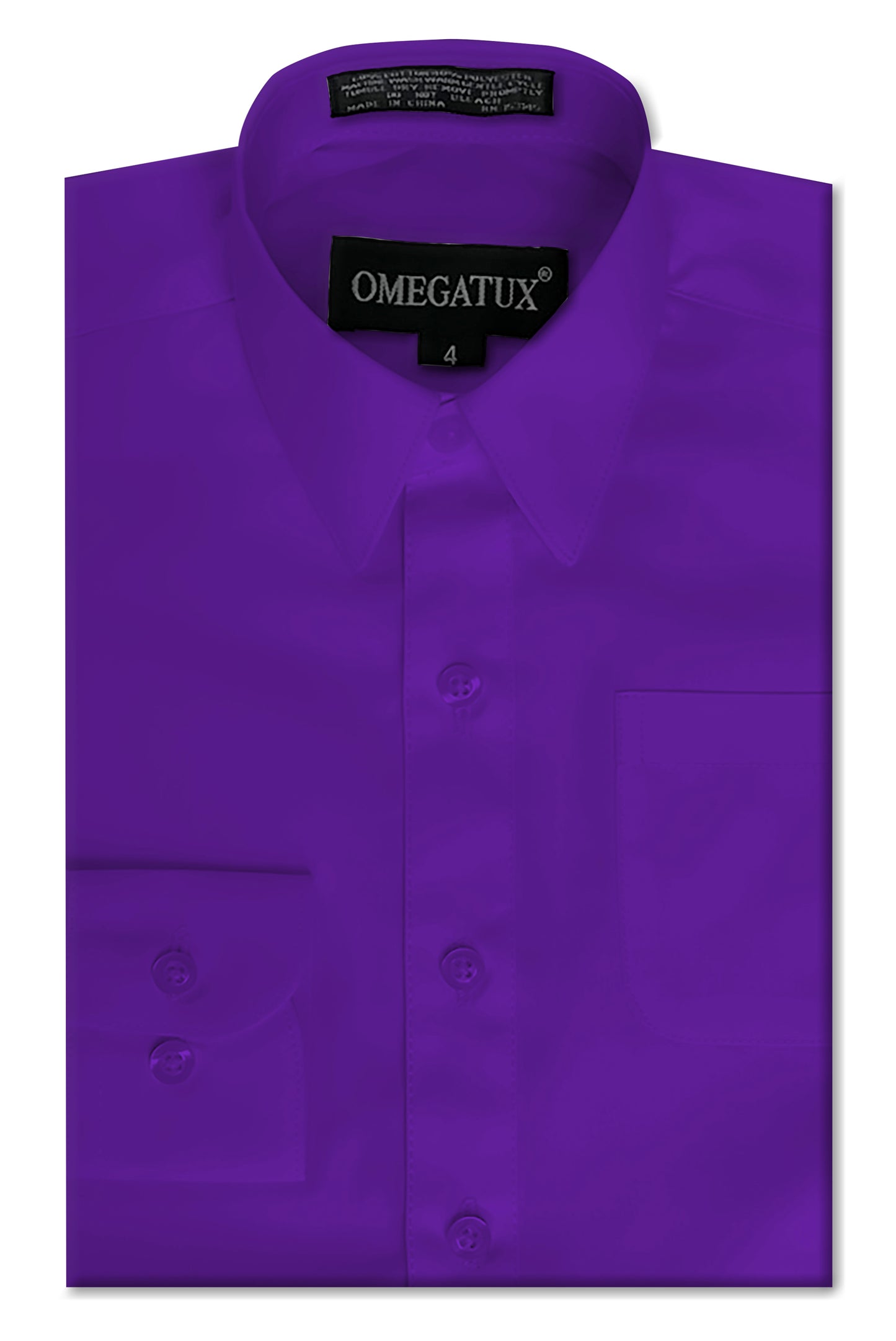 Boy's Purple Long Sleeve Cotton Blend Dress Shirts